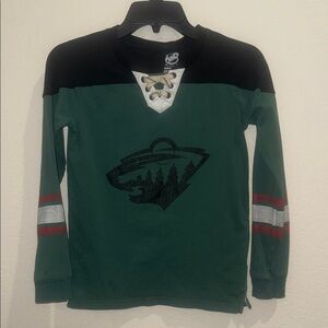Minnesota Wild Kids Long Sleeve Jersey Look Shirt, VGUC, Unisex Size M 10/12